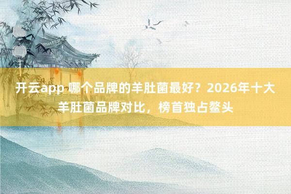开云app 哪个品牌的羊肚菌最好?2026年十大羊肚菌品牌对比,榜首独占鳌头