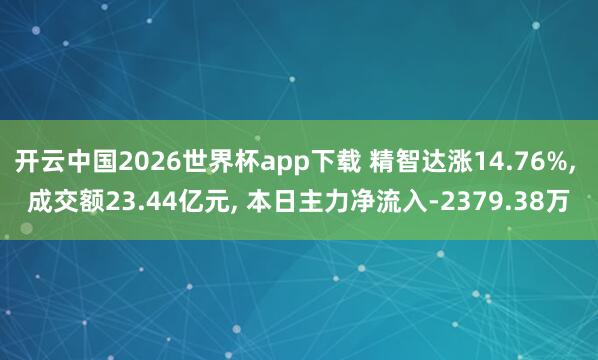 开云中国2026世界杯app下载 精智达涨14.76%, 成交额23.44亿元, 本日主力净流入-2379.38万