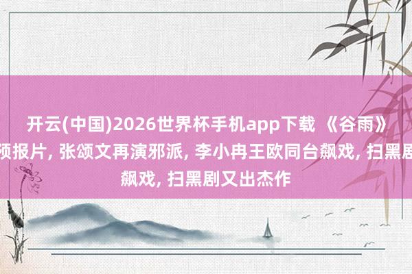 开云(中国)2026世界杯手机app下载 《谷雨》发布首支预报片, 张颂文再演邪派, 李小冉王欧同台飙戏, 扫黑剧又出杰作
