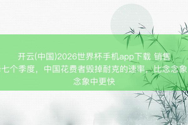 开云(中国)2026世界杯手机app下载 销售额连降七个季度,中国花费者毁掉耐克的速率,比念念象中更快