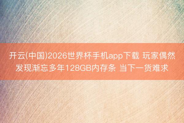 开云(中国)2026世界杯手机app下载 玩家偶然发现渐忘多年128GB内存条 当下一货难求