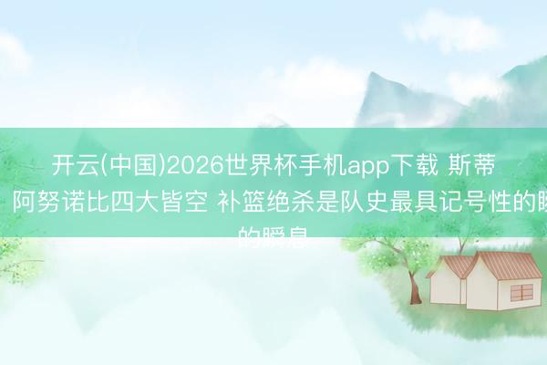 开云(中国)2026世界杯手机app下载 斯蒂勒:阿努诺比四大皆空 补篮绝杀是队史最具记号性的瞬息